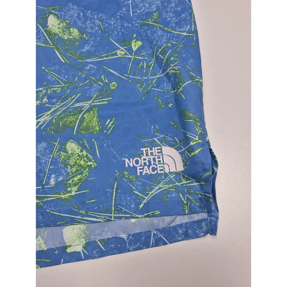 The North Face Limitless Run Shorts Mens 2XL Blue Abstract Print Lined Quick Dry